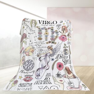 Zodiac Blanket Pisces Sagittarius Soft Throw Astrology Comforter Gift Birthday Decor Capricorn Personalized Mothers Day Gift for Women image 17