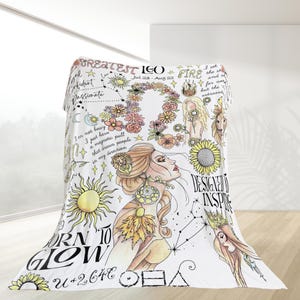 Zodiac Blanket Pisces Sagittarius Soft Throw Astrology Comforter Gift Birthday Decor Capricorn Personalized Mothers Day Gift for Women image 16