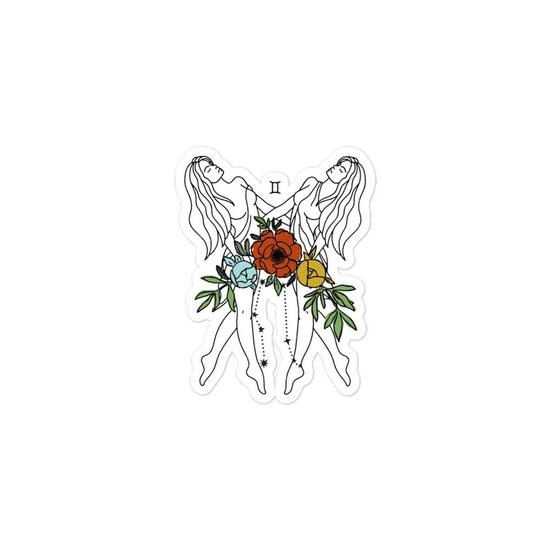 Koszulka Gemini w stylu retro zodiaku, organiczna, kwiatowa, estetyczna koszulka astrologiczna, koszulka Cottage Core, prezent dla córki, spersonalizowana koszulka Fairycore zdjęcie 9