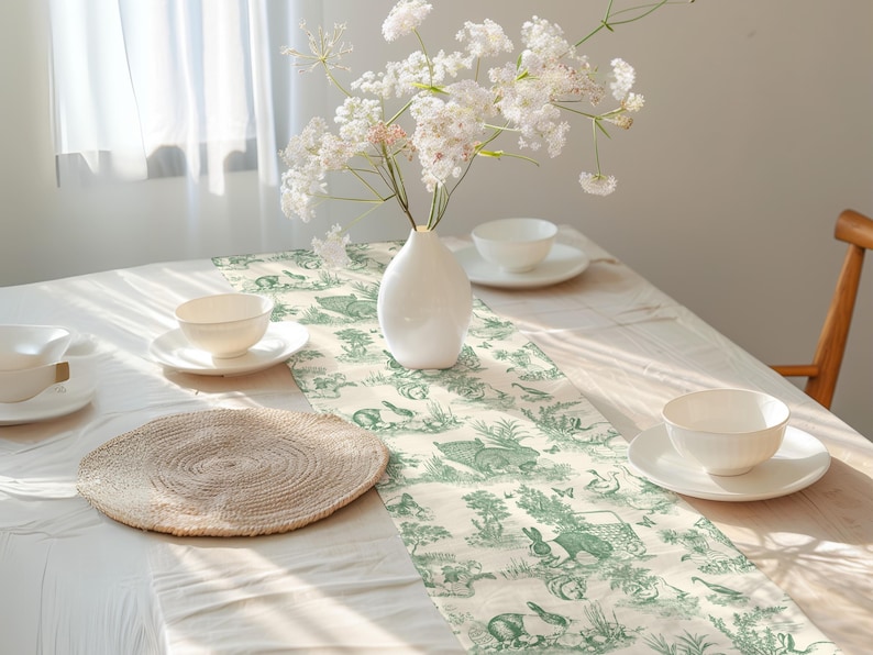 Ostertischdecke Grün Hase Toile Tischwäsche Frühling Dekor Esszimmer Tischdecke Familie Party Dekoration Osterei Bild 10