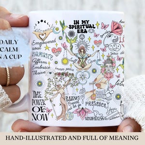 Spiritual Yoga Mug Gift Self Care Tea Coffee Cup Meditation Positive Affirmation Healing Zen Mug Daily Reminder Mothers Day Party Favor