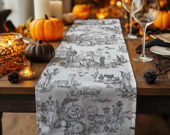 Chemin de table gothique sorcière décor squelette chemin de table toile gothique effrayant décoration de table de mariage gothique table à manger esthétique vintage