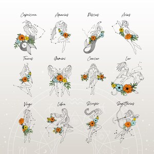 Koszulka Gemini w stylu retro zodiaku, organiczna, kwiatowa, estetyczna koszulka astrologiczna, koszulka Cottage Core, prezent dla córki, spersonalizowana koszulka Fairycore zdjęcie 7