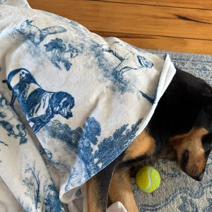 Custom Dog Blanket Gift Personalized Dog Bed Cover Name Dog House Blanket Blue Dog Car Luxury Aesthetic Sofa Cover New Puppy Gift Dog Owner image 3