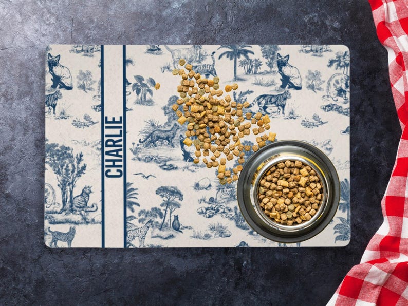 Cute Cat Bowl Mat Pink Girl Cat Food Mat Cat Toile Sweet Luxury Aesthetic Placemat Non Slip Floor Mat Kitchen Cat New Kitten Gift Cat Owner image 13