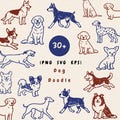 Hand Drawn Dog Doodle Clipart Bundle | Puppy Icons, SVG, PNG, EPS product logo