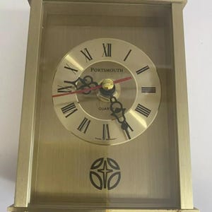 Vintage Drydene Oil Portsmouth Quartz Gold Mantle Clock West Germany
