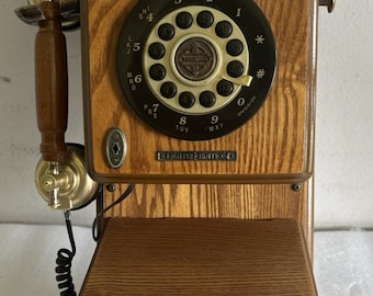 Thomas Collectors Edition Drewniany telefon ścienny z korbką, replika, edycja limitowana