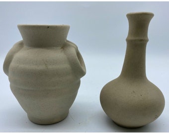 Vintage Clay Pots Small 4"in. Tall Rough Like Sand, Place of Origin Unknown