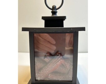 LED Flame Fireplace Lantern Lamp 5"x5"x5" Inches in Size Hang on Christmas Tree