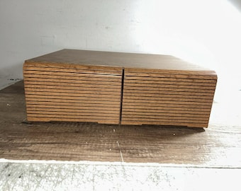 Vtg VHS VCR Cassette Holder Storage Case 22 Tapes Faux Wood Grain 80-90's