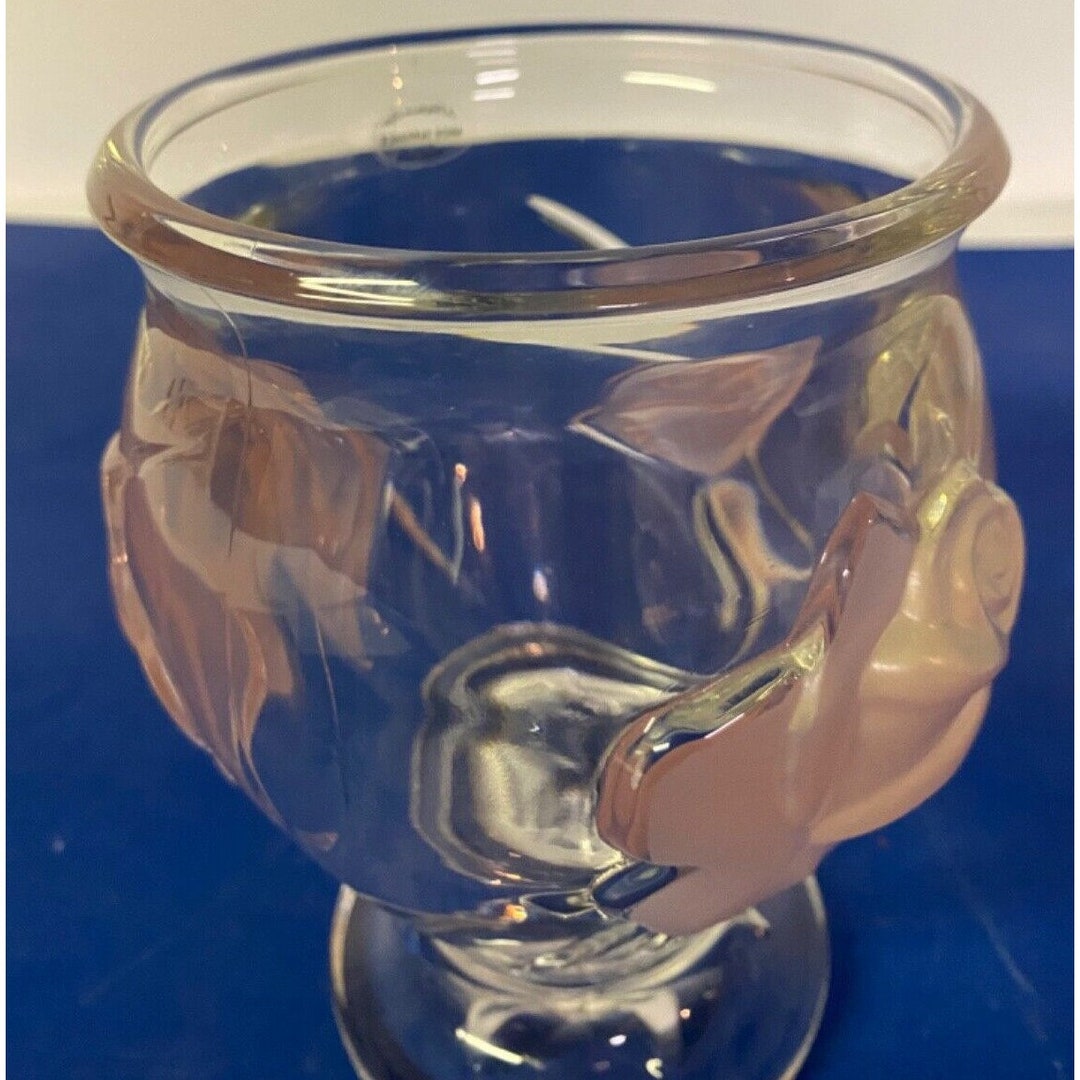 Teleflora Vintage Crystal Glass Vase Clear Frosted Roses Etsy