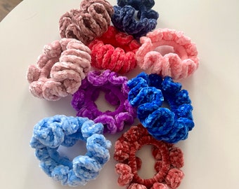 Velvet Crochet Scrunchies I Cute Gift for Her I Super Soft Hair Tie I Cute Gift for Her | Mother’s Day Gift