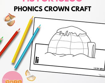 Alphabet and Phonics Crown Craft - I is for Igloo - Sound of the Week Craft