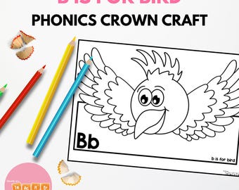 Alphabet and Phonics Crown Craft - B is for Bird - Sound of the Week Craft