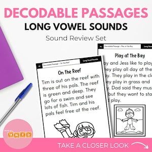 Long Vowel Sound Decodable Passages for Reading Fluency and Phonics Intervention