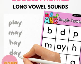 Long Vowel Sound Boggle Phonics - Literacy and Reading Activity - Word Building Game - Science of Reading