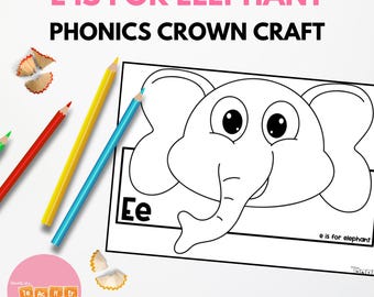 Alphabet and Phonics Crown Craft - E is for Elephant - Sound of the Week Craft