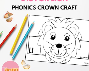 Alphabet and Phonics Crown Craft - L is for Lion - Sound of the Week Craft