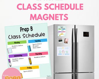 Back to School Class Schedule Magnets - Routine Reminder for Parents, Students and Teachers