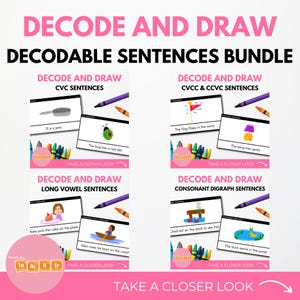 Decode and Draw Sentences Bundle - decoding skills and reading comprehension