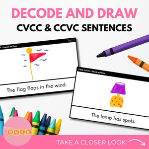 CVCC & CCVC Decode and Draw Decodable Sentences: Phonics and Reading Comprehension