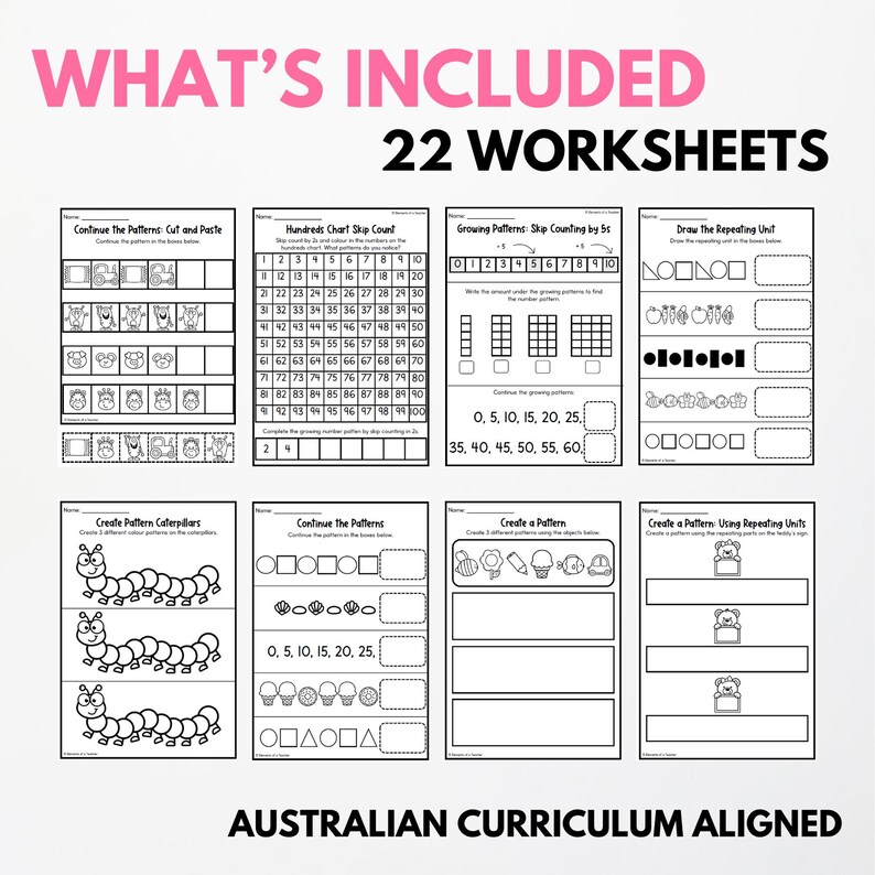 Grade 1 Pattern Worksheets - Year 1, Australian Curriculum - Patterns ...