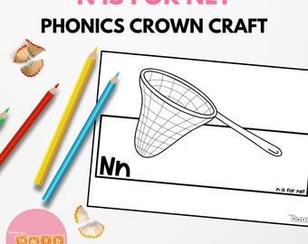 Alphabet and Phonics Crown Craft - N is for Net - Sound of the Week Craft