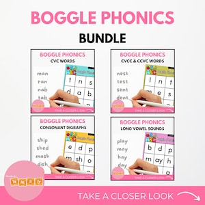 Boggle Phonics Bundle: Literacy and Reading Activity - Word Building Game - Science of Reading