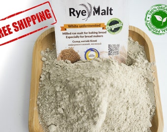 Rye malt unfermented white, malt for rye bread, rye malt, solod white, 7oz
