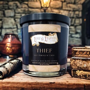 Thief Candle, High Fantasy Candle, Fantasy Themed Candle, Roleplaying Candle, Tabletop Adventure Candle, DnD themed candle, Nerd Candle