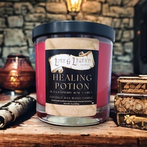 Healing Potion Candle, Fantasy Candle, Fantasy Themed Candle, Roleplaying Candle, Tabletop Adventure Candle, dnd themed candle, Nerd Candle