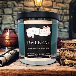 Owlbear Candle, Fantasy Candle, Gaming Candle, Roleplaying Candle, Tabletop Adventure Candle, DnD Themed Candle, Nerd Lover Candle Gift