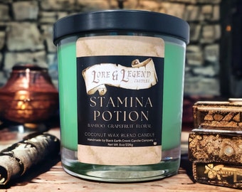 Stamina Potion Candle, Fantasy Candle, Fantasy Themed Candle, Roleplaying Candle, Tabletop Adventure Candle, dnd themed candle, Nerd Candle