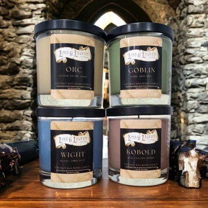 The Minion Collection Fantasy Candle, Fantasy Themed Candle, Roleplaying Candle, Tabletop Adventure Candle, DnD themed candle, Gaming Candle