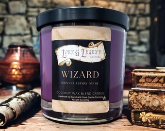 Wizard Candle, Fantasy Candle, Fantasy Themed Candle, Roleplaying Candle, Tabletop Adventure Candle, dnd themed candle, Nerd Candle