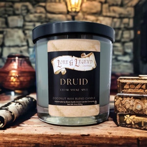 Druid Candle, Fantasy Candle, Fantasy Themed Candle, Roleplaying Candle, Adventure Candle, DnD themed candle, Nerd Candle, Palo Santo Candle