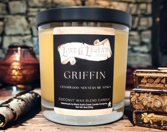 Griffin Candle, Fantasy Candle, Roleplaying Candle, Tabletop Adventure Candle, DnD themed candle, Nerd Candle, RPG Lover Gift, DnD Decor