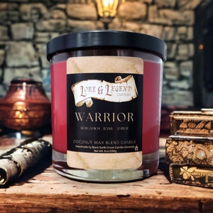 Warrior Candle, Fantasy Candle, Fantasy Themed Candle, Roleplaying Candle, Tabletop Adventure Candle, DnD themed candle, Nerd Candle