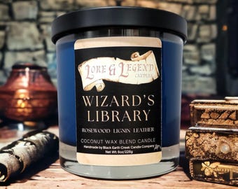 Wizard's Library, Fantasy Themed Candle, Roleplaying Candle, Tabletop Adventure Candle, DnD themed candle, Nerd Candle, Candle for Gamers