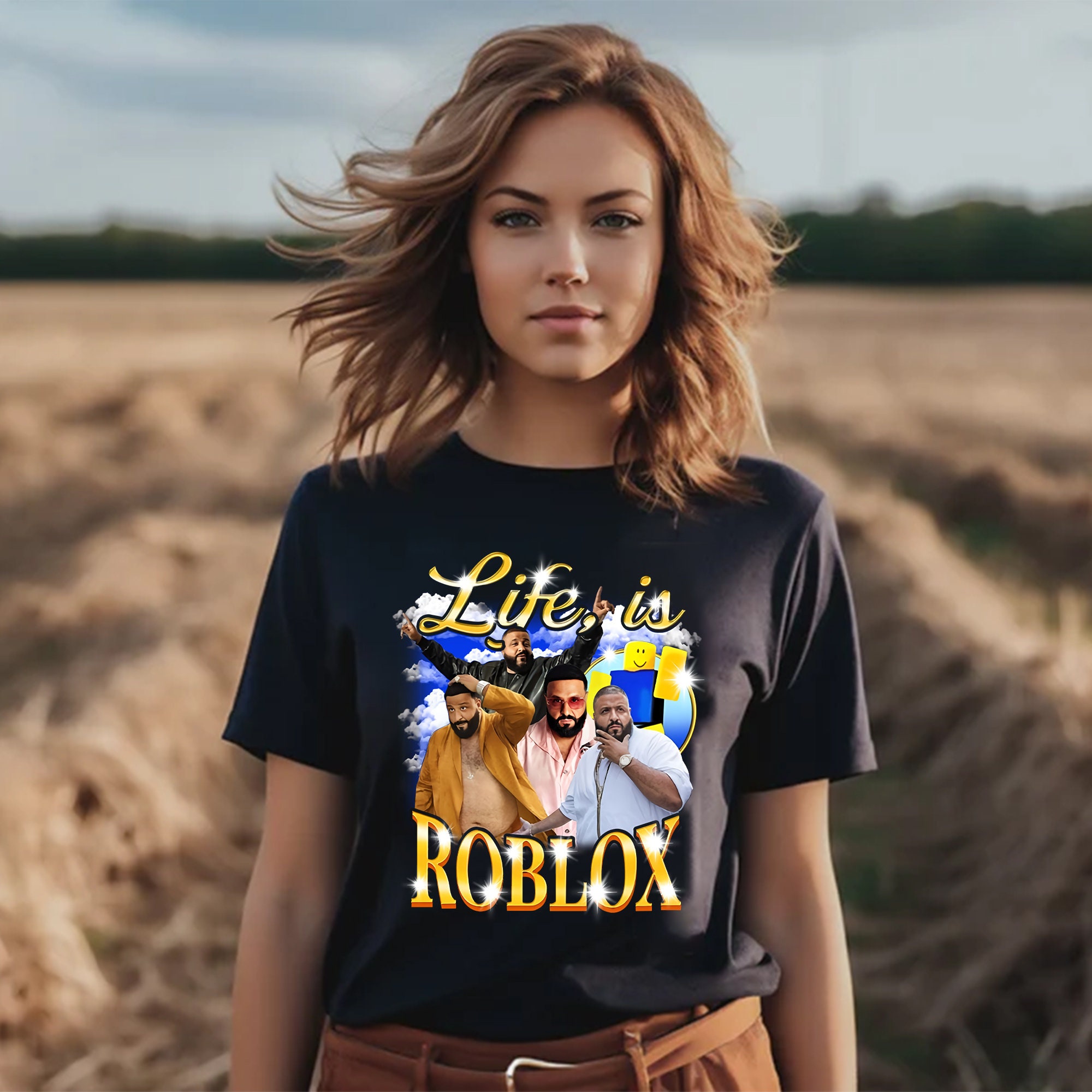 A vida é Roblox-Unisex DJ Khaled T-shirt, camisa engraçada - AliExpress