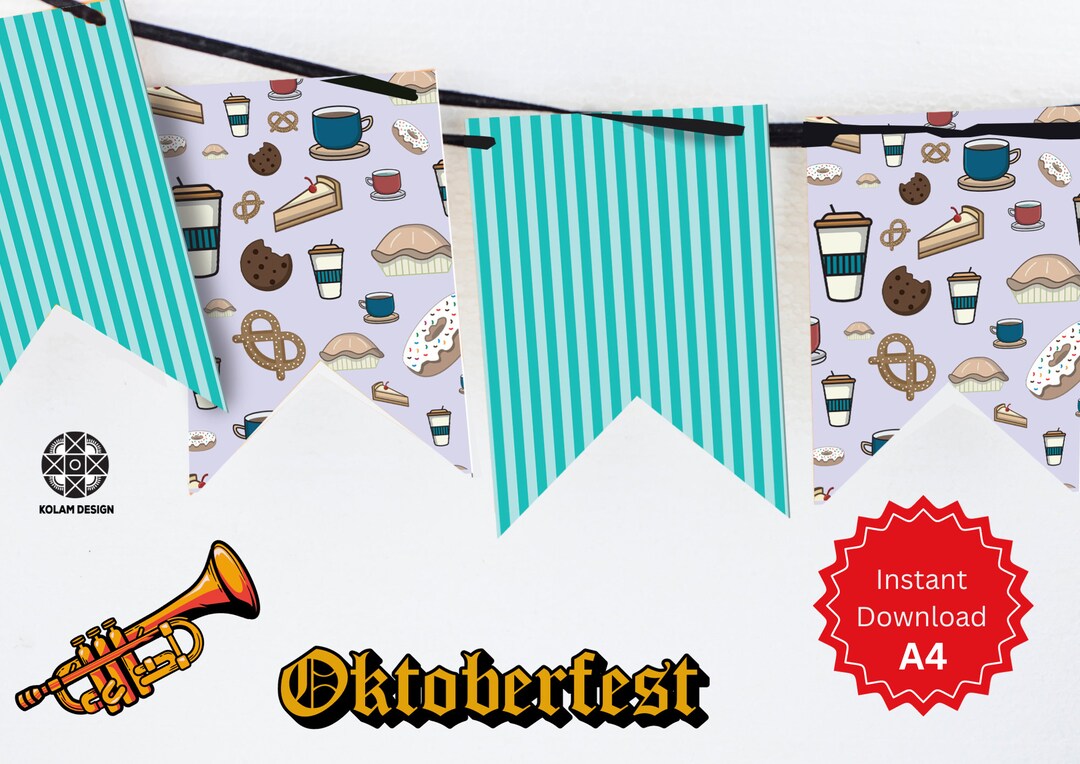 Oktoberfest Bunting Printable Decoration, Bunting Flags, Bunting Banner ...