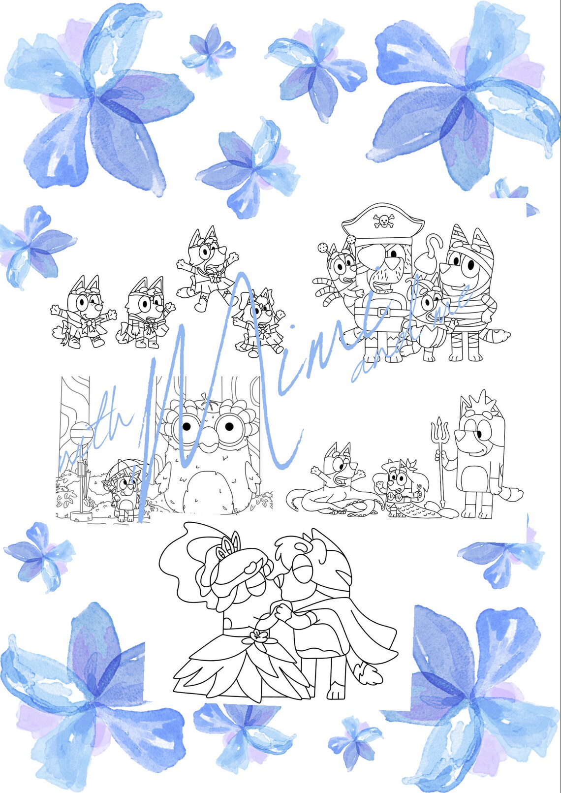 Bluey Coloring Pages Digital Download of 29 Templates-print at Home