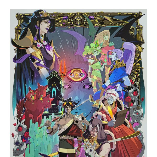 Hades Videospiel Chthonic Gods Print Wandkunst Poster