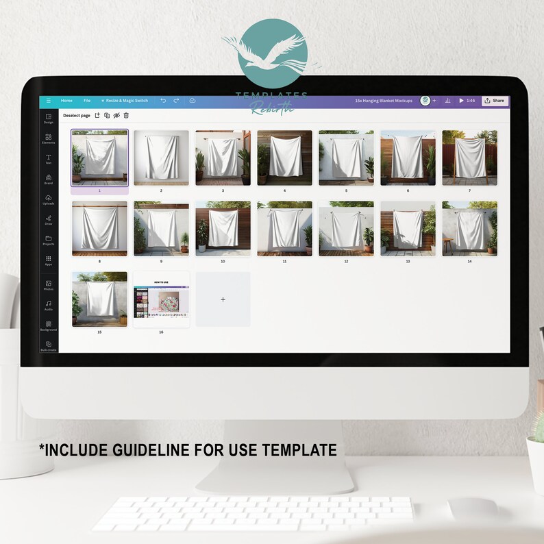 Hanging Blanket Mockups: Canva Editable Template Bundle (digital ...