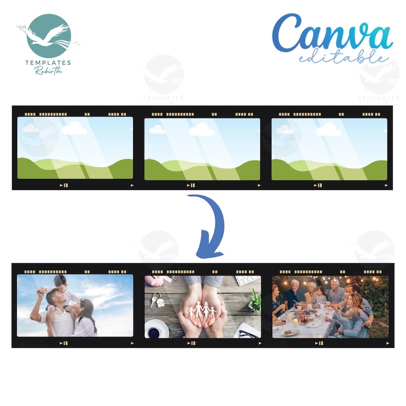 Photo Strip Film Canva Frames