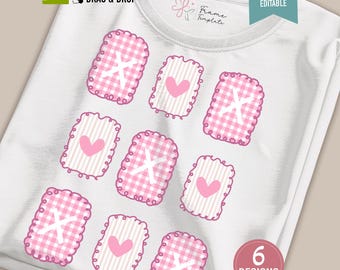 Rectangle Doodle Border Photo Frames: Squiggle Outline Canva Editable Photo Collage Template (Digital Download)