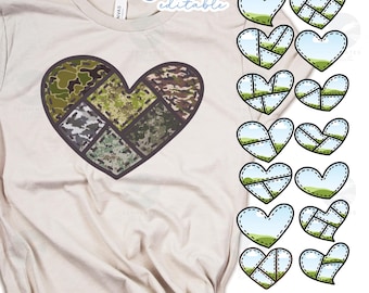 Cadre photo avec patch coeur : modèle sur toile, chemise en sublimation (téléchargement numérique PNG)