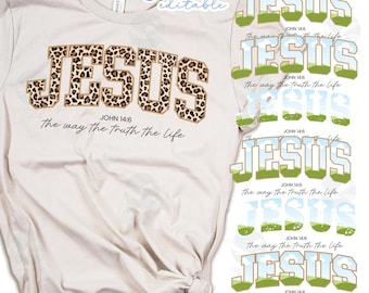 Création de polices de caractères personnalisée Jesus Shirt : alphabet sport universitaire (canva modifiable, PNG)