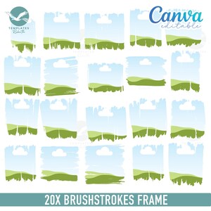 Brushstrokes Frames Canva EditabBrushstrokes Frames Canva Editablele